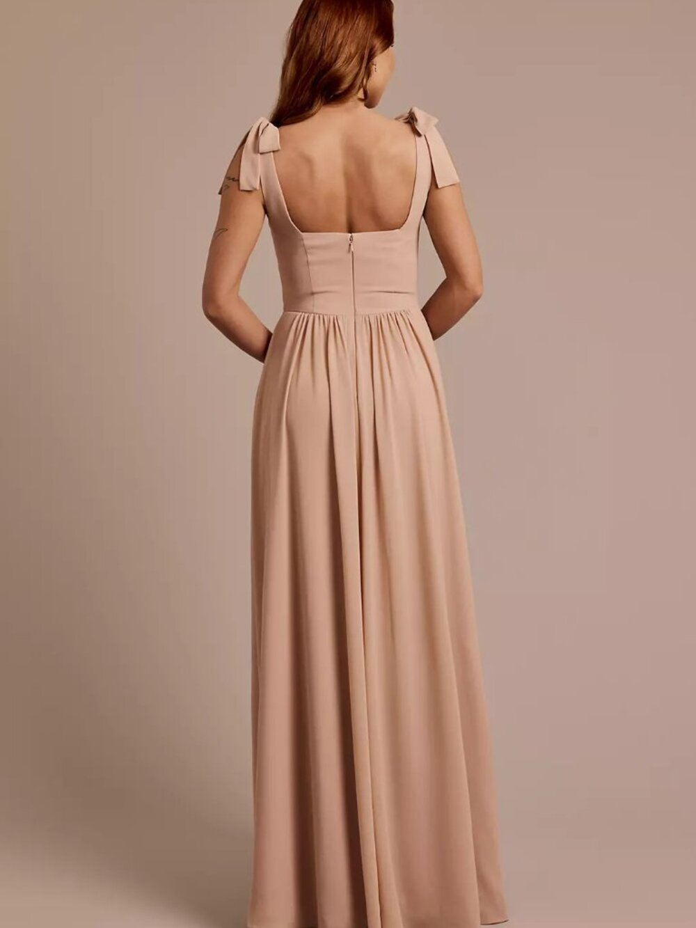 Blue Tie-Strap Maxi Dress with Flowy Skirt - Picture 2 of 8